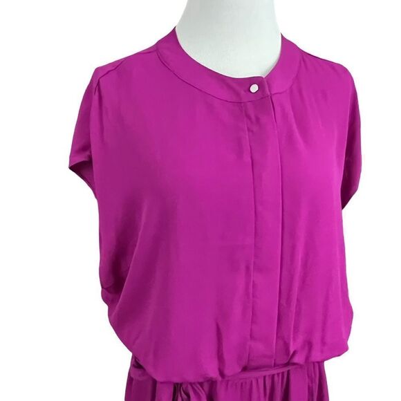 Fuchsia Blouson Wrap Skirt Midi Dress PXXL NWT - Picture 4 of 8